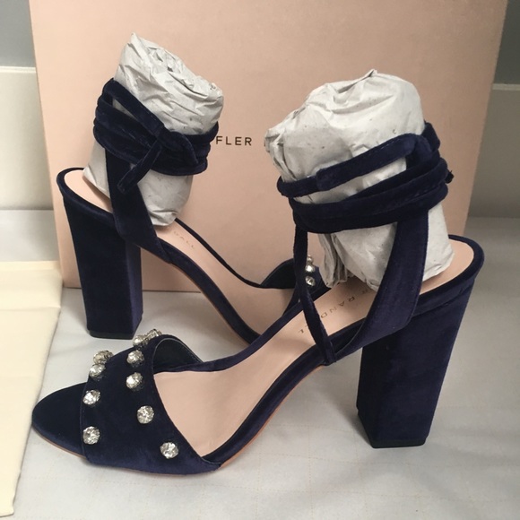 Loeffler Randall Shoes - Loeffler Randall Elayna Blue Velvet Sandals Sz 7.5